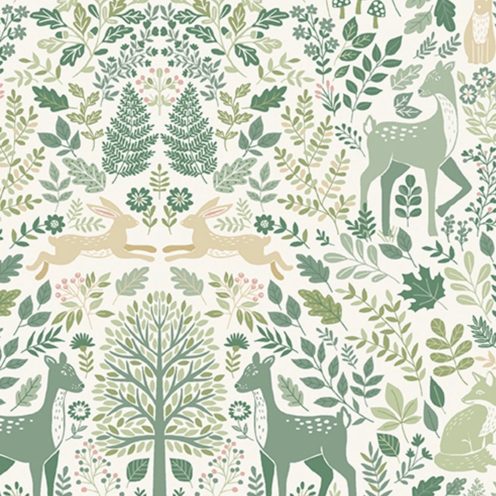 Foxwood by the 1/4 Yard - Green Forest Day