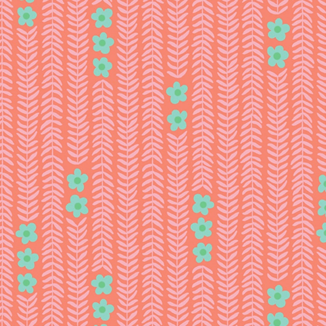 Moonlit Garden by the 1/4 Yard - Coral