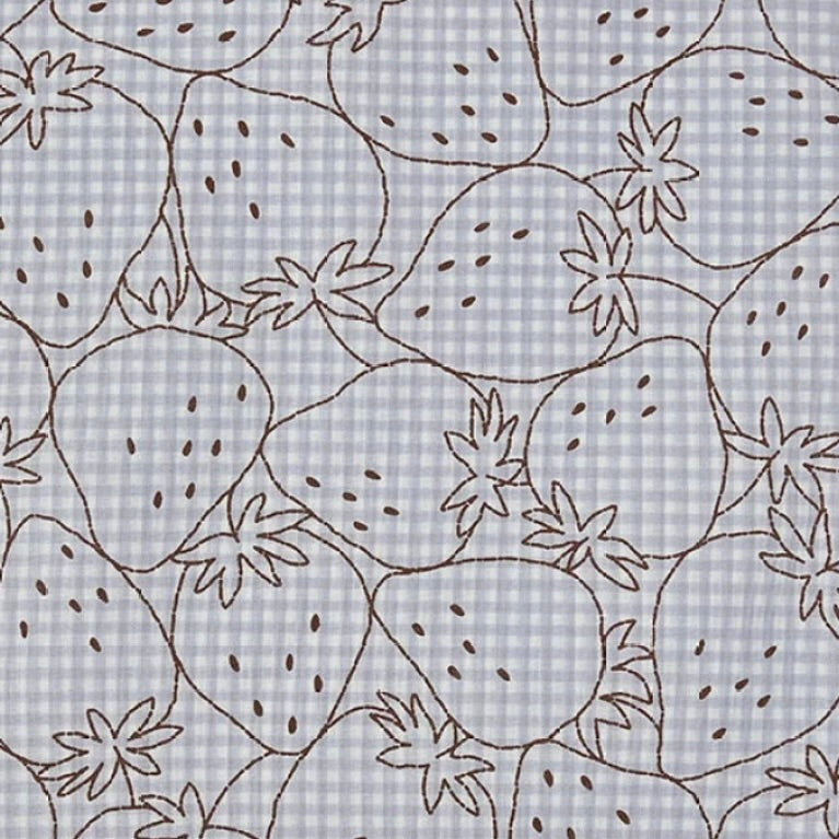 Kokka Picnic by the 1/4 Yard - Gray Strawberries