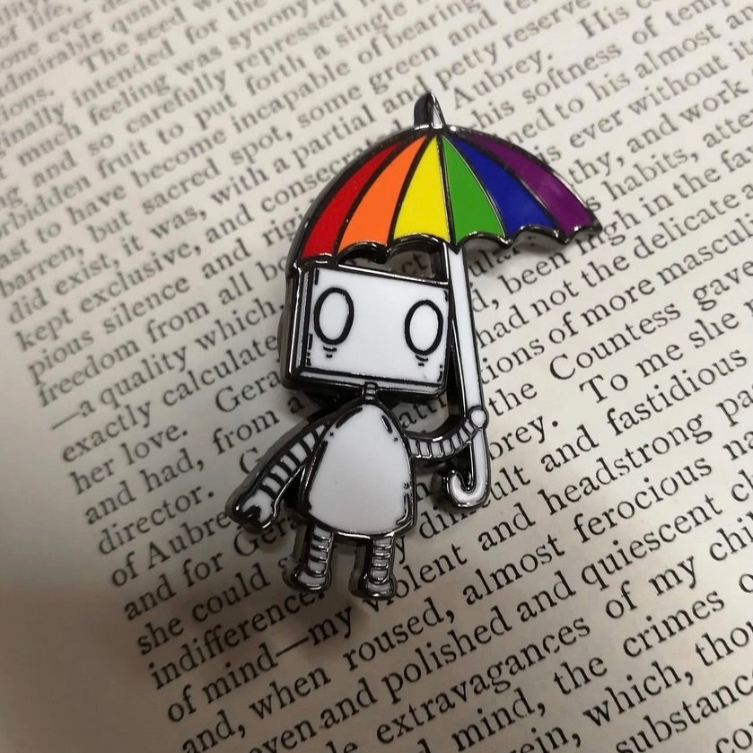 Rainbow Robot Enamel Pin