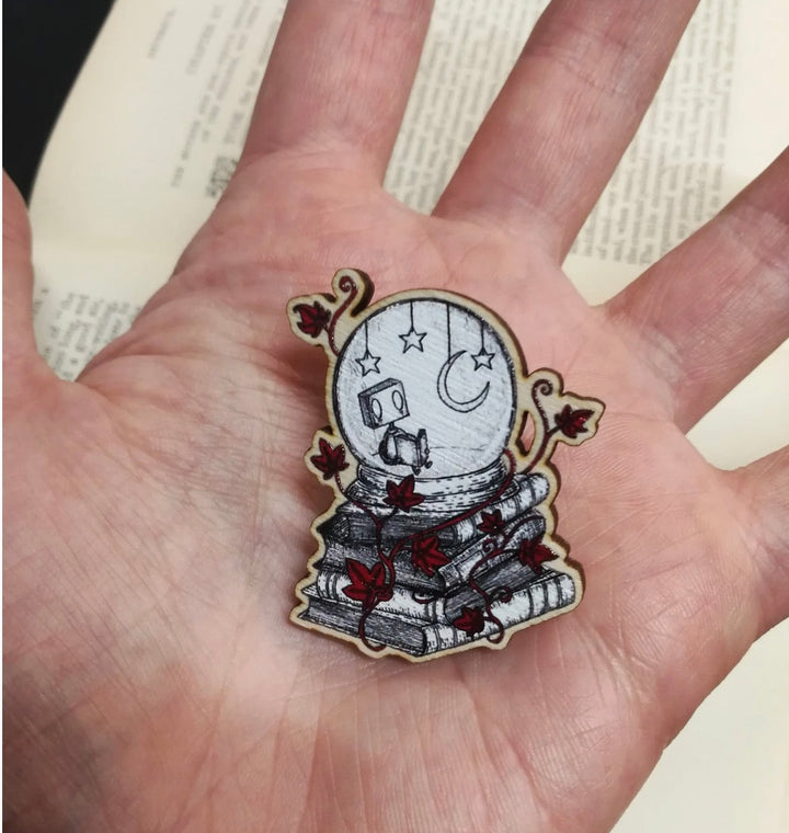 Solitude Robot Wooden Pin