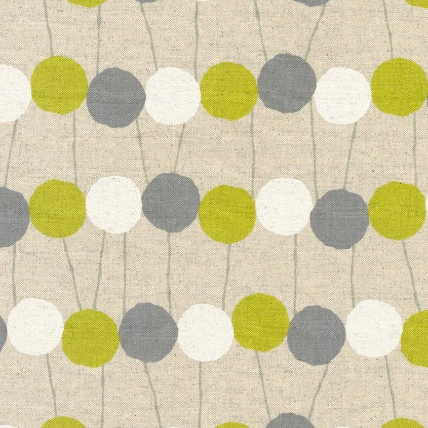 Sevenberry Cotton Flax by the 1/4 Yard - Honey Circles