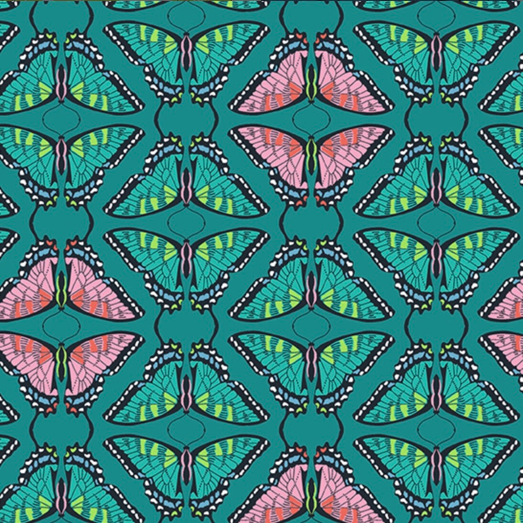 Flora and Fauna by the 1/4 Yard - Teal