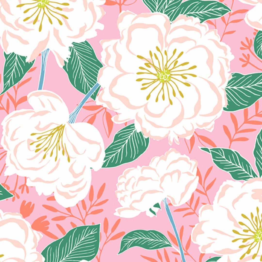 Flora and Fauna by the 1/4 Yard - Pink
