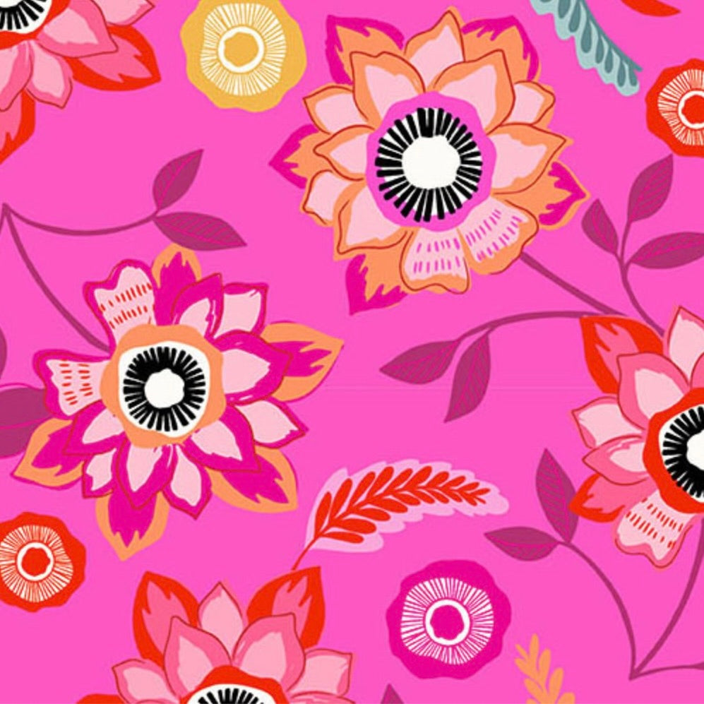 Memories Unfold by the 1/4 Yard - Hot Pink Mayflower