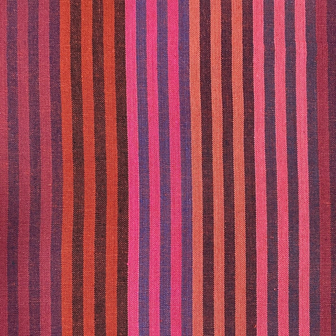 Cabana Stripe Woven Cotton by the 1/4 Yard - Wine