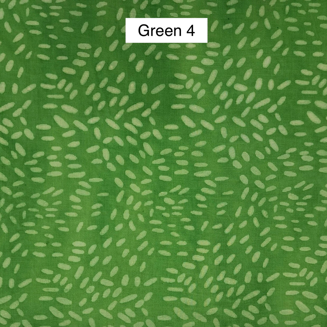 Block Printed Indian Cotton Fabric by the 1/4 Yard - Green 4