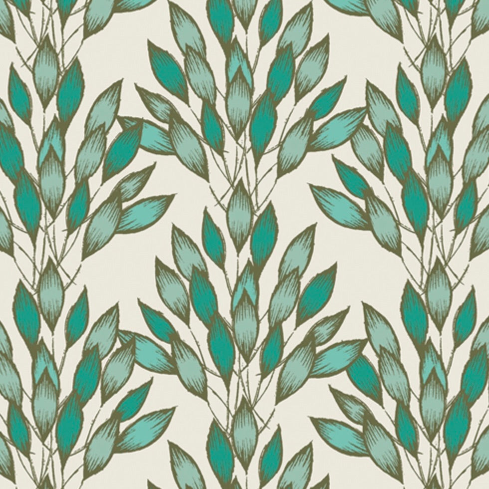 Haven Brushed Leaves Jade by the 1/4 Yard