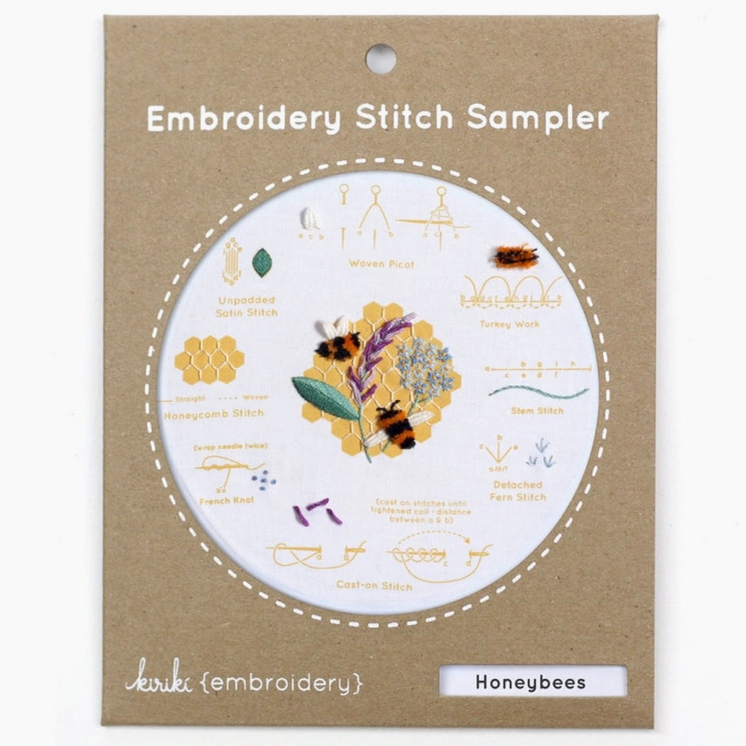 Honeybees - Embroidery Stitch Sampler