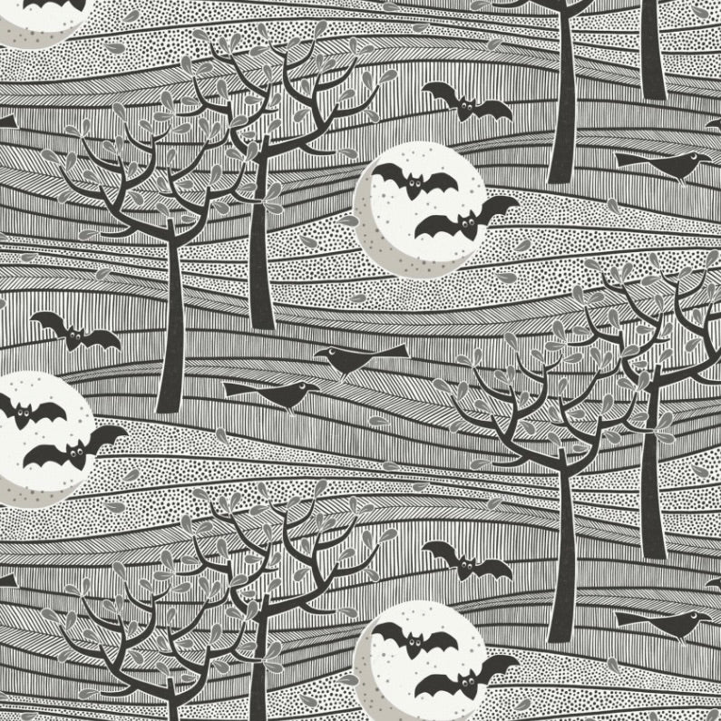 Gothic Whimsy by the 1/4 Yard - Night Landscape