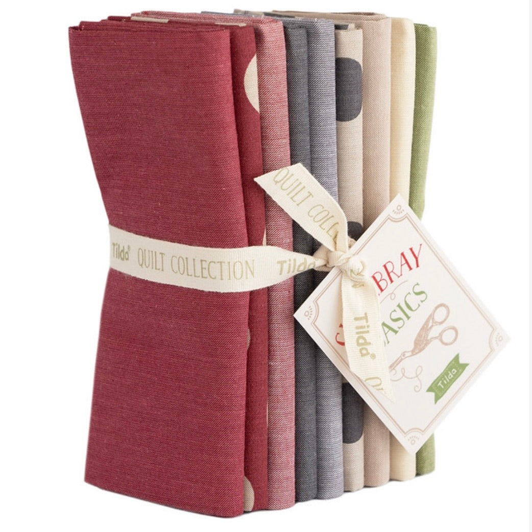 Tilda Seasonal Chambray Fat Quarters - Winter Hues