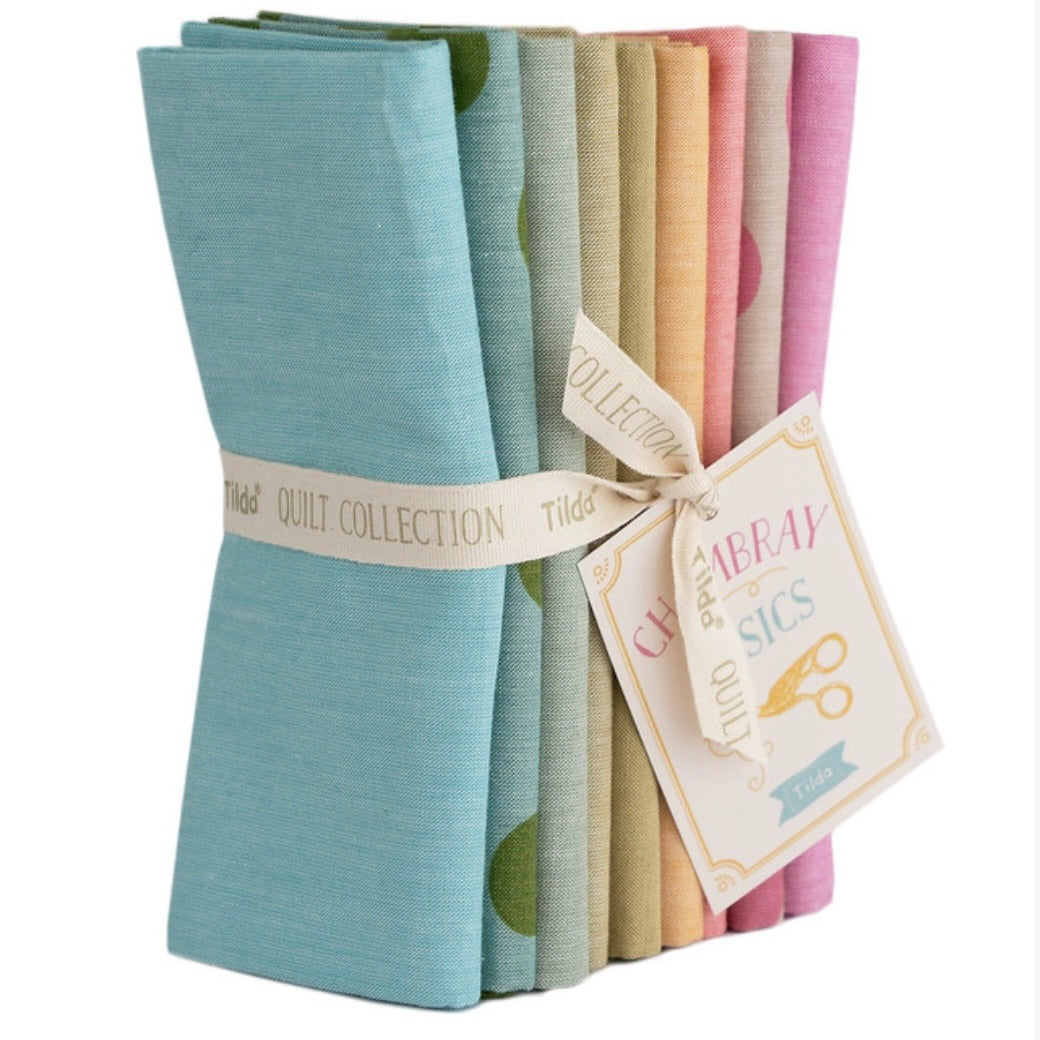 Tilda Seasonal Chambray Fat Quarters - Spring Pastels