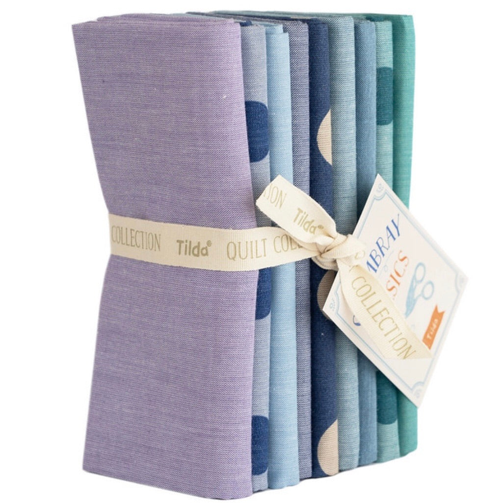 Tilda Seasonal Chambray Fat Quarters - Summer Blues
