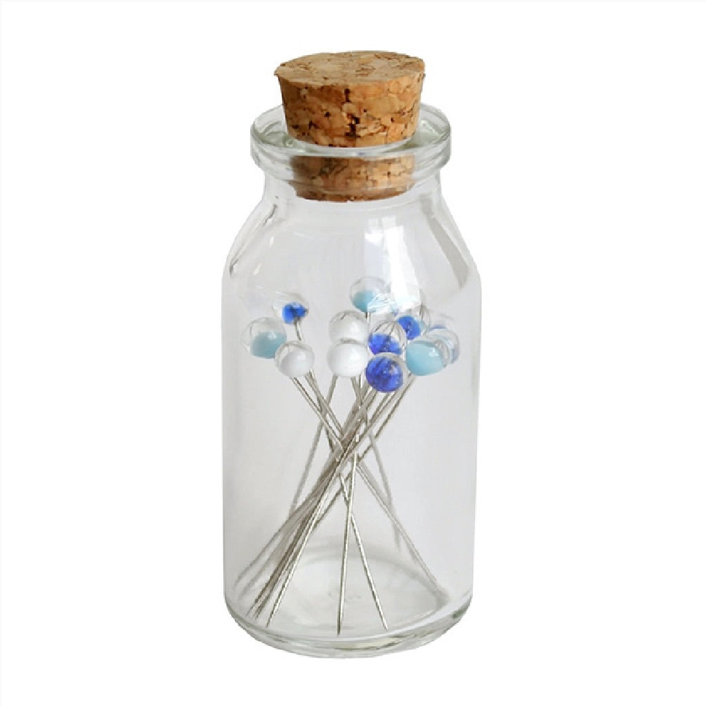 Hiroshima Glass Head Pins - Blues