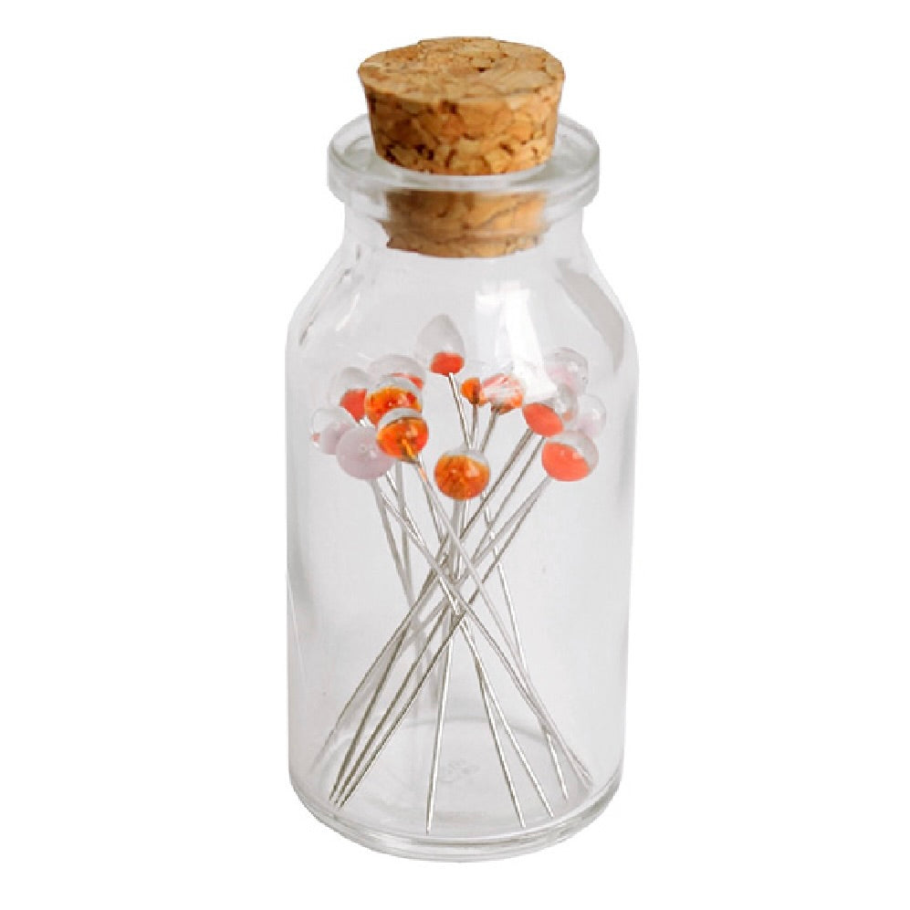 Hiroshima Glass Head Pins - Orange