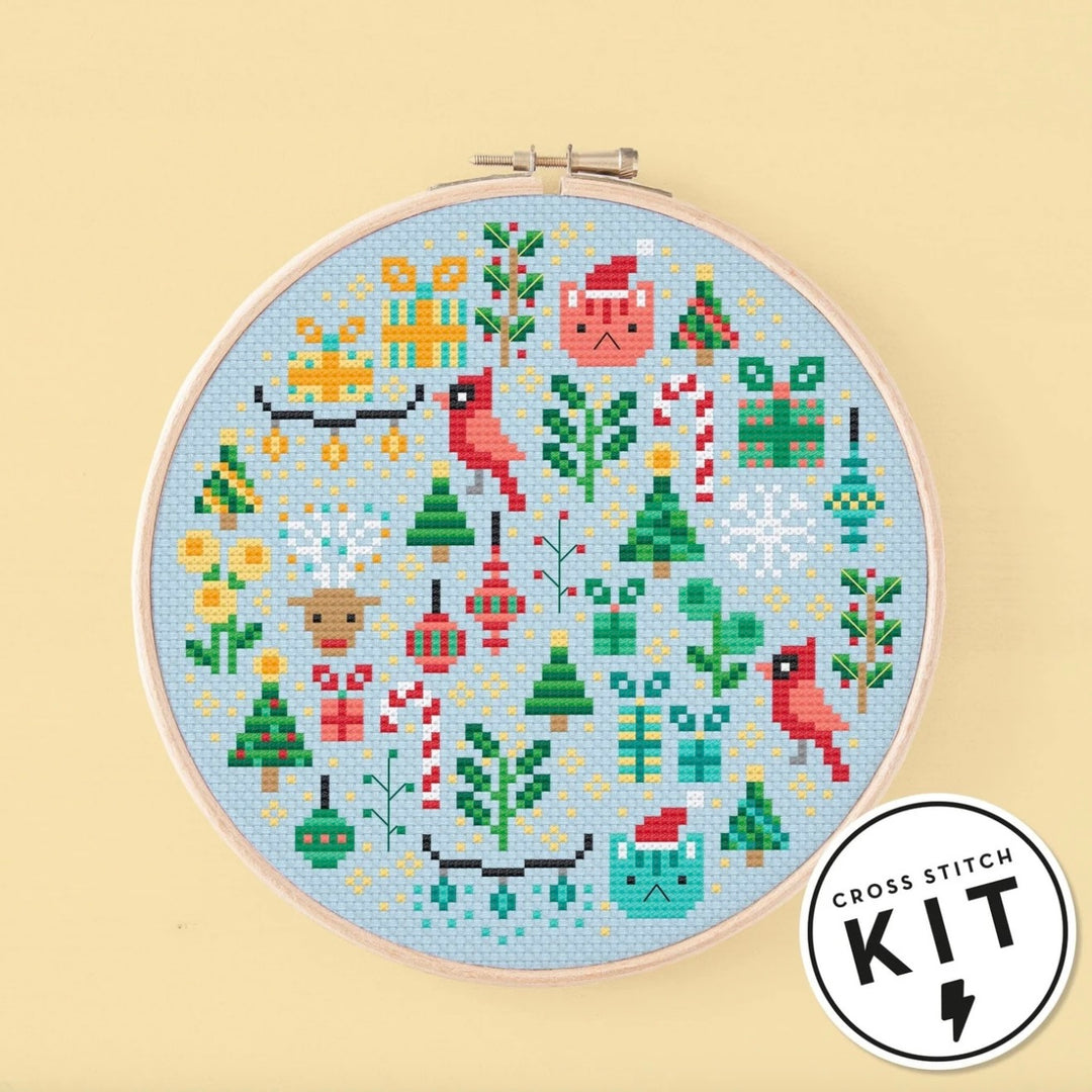 Mini Christmas Garden Cross Stitch Kit