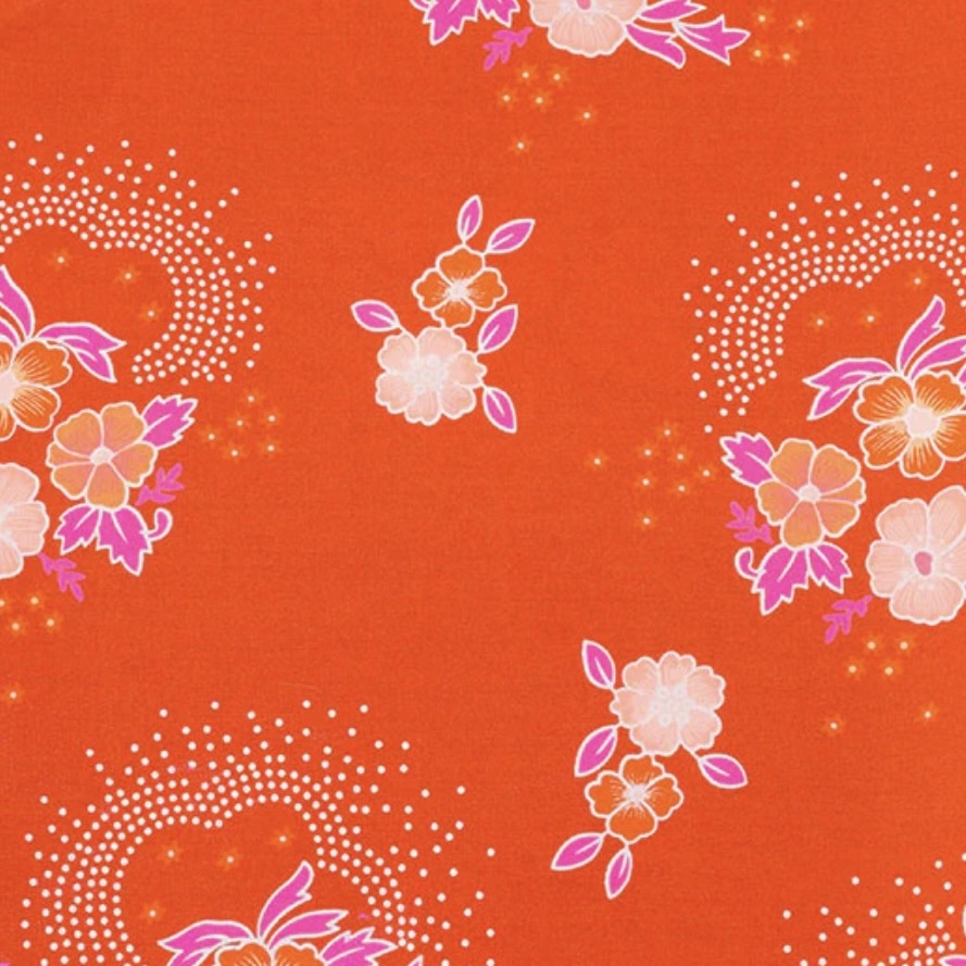 Petit Pan Cotton by the 1/4 Yard - Folksy Tangerine