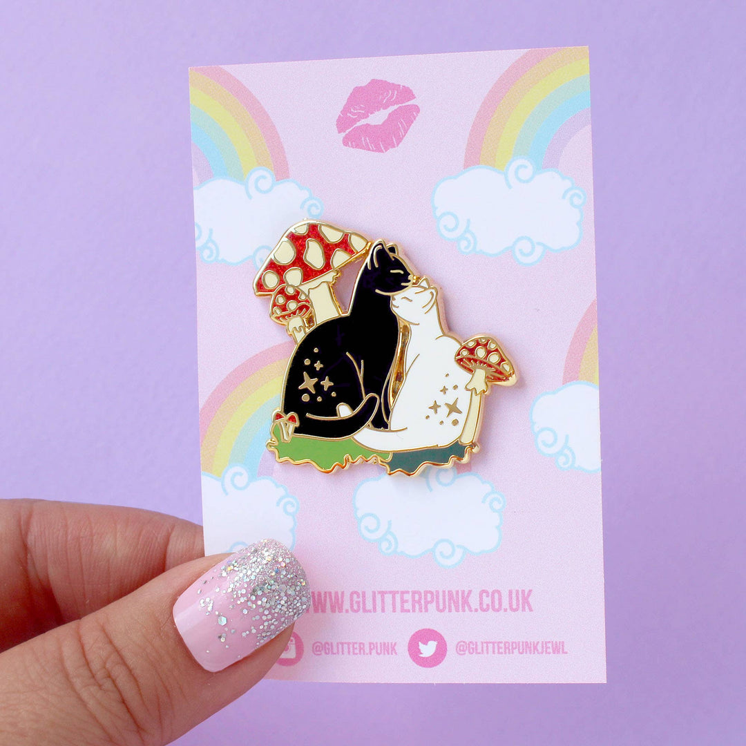 Cuddling Cats Enamel Pin
