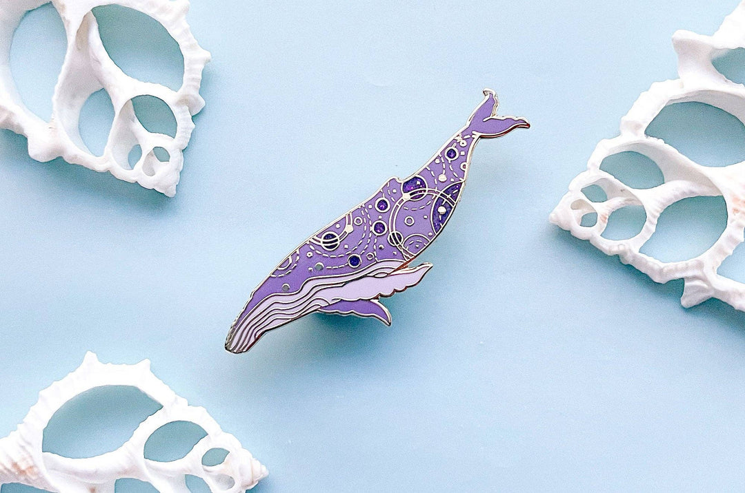 Orbital Humpback Whale Pin