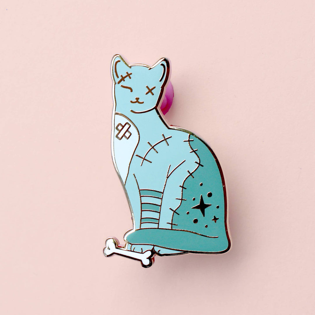 Zombie Cat Enamel Pin