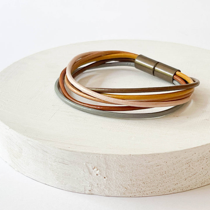 Leather Bracelet with Magnetic Clasp