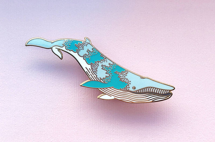 Bioluminescence Bryde's Whale Glow in the Dark Enamel Pin