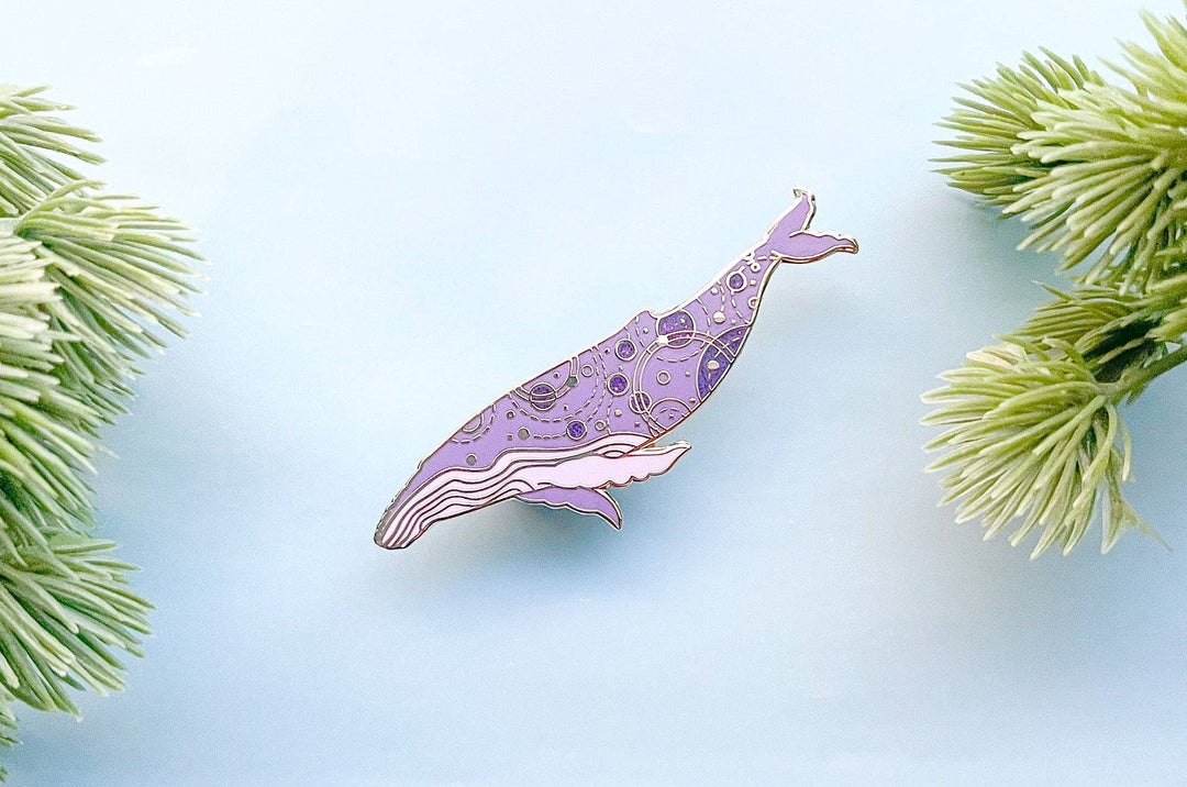 Orbital Humpback Whale Pin