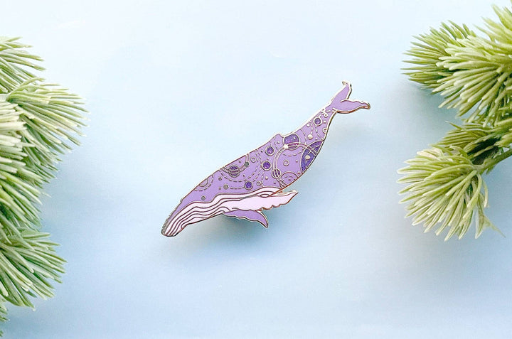 Orbital Humpback Whale Pin