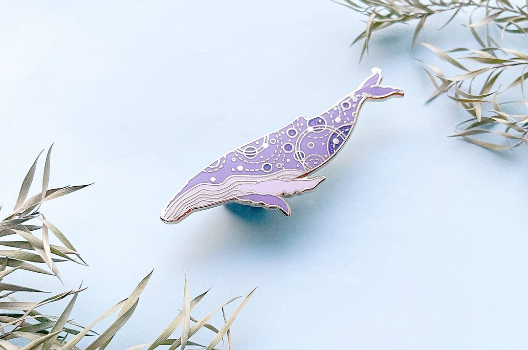Orbital Humpback Whale Pin