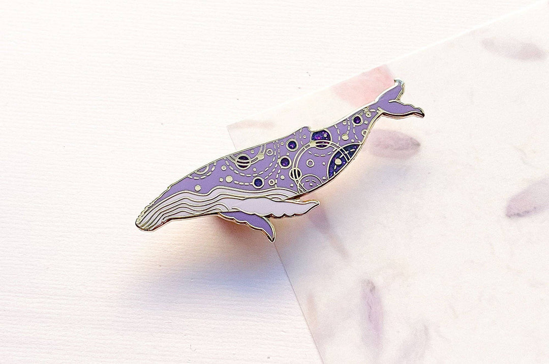 Orbital Humpback Whale Pin