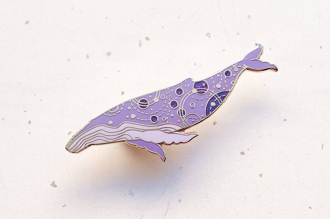Orbital Humpback Whale Pin