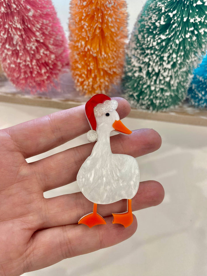 Christmas Duck Brooch