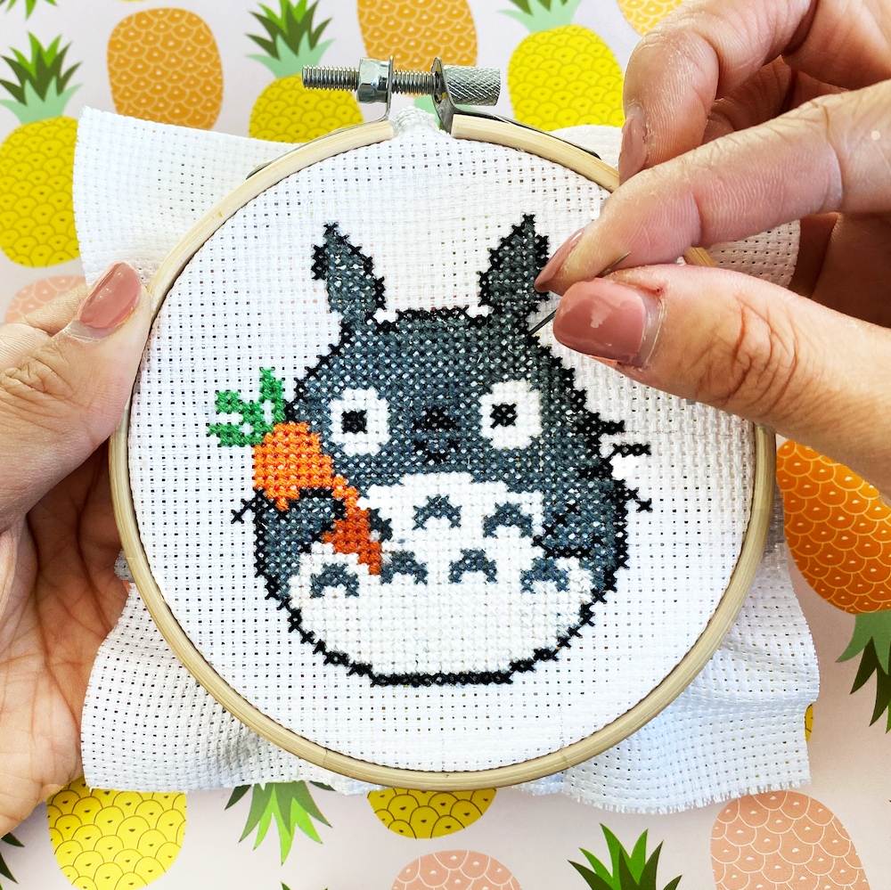 Totoro with Carrot Cross Stitch Kit