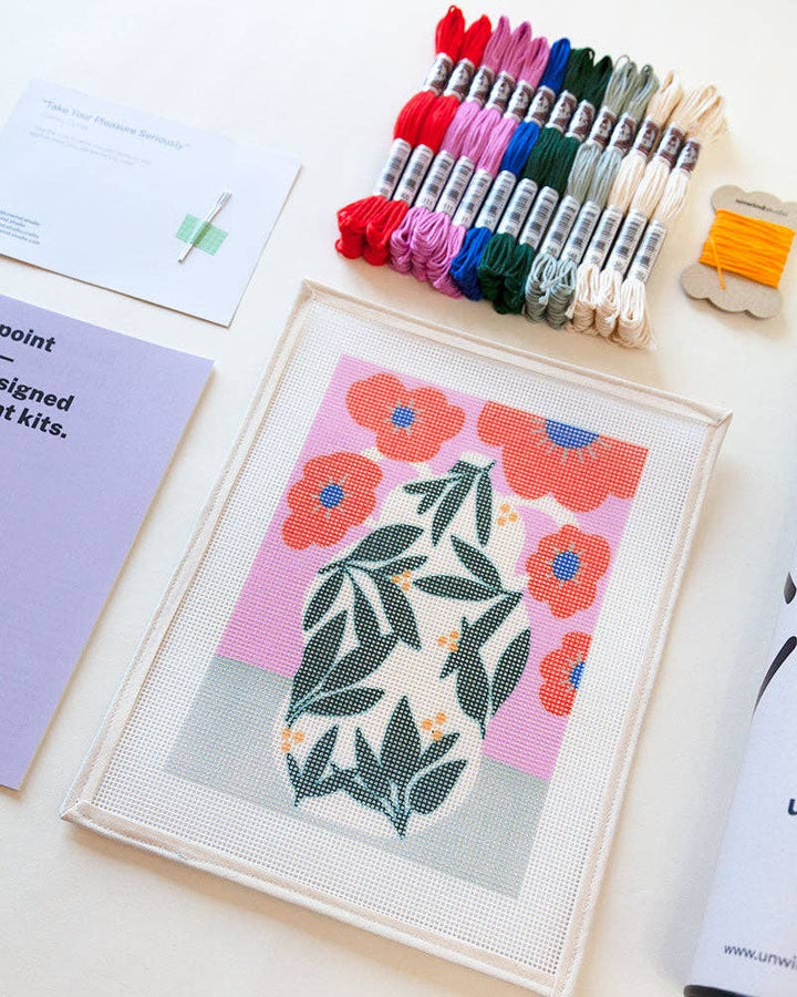 Poppy Pot Needlepoint Kit