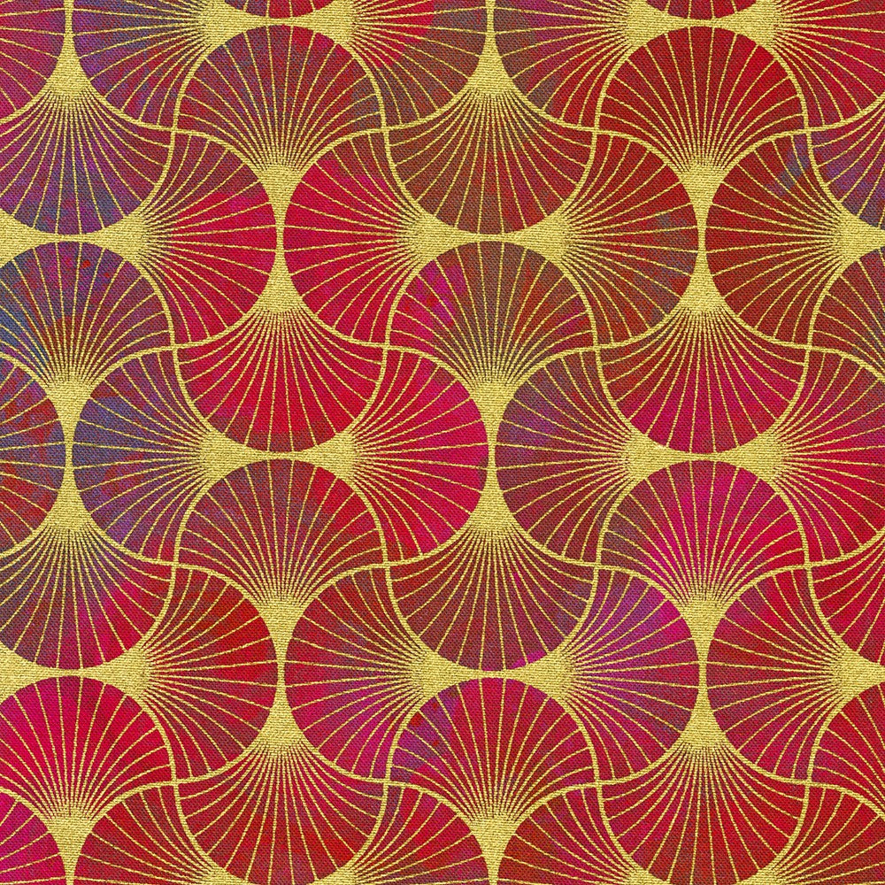 Golden Vibes by the 1/4 Yard - Garnet