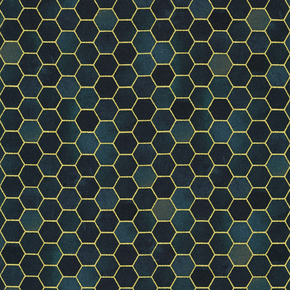 Golden Vibes by the 1/4 Yard - Onyx