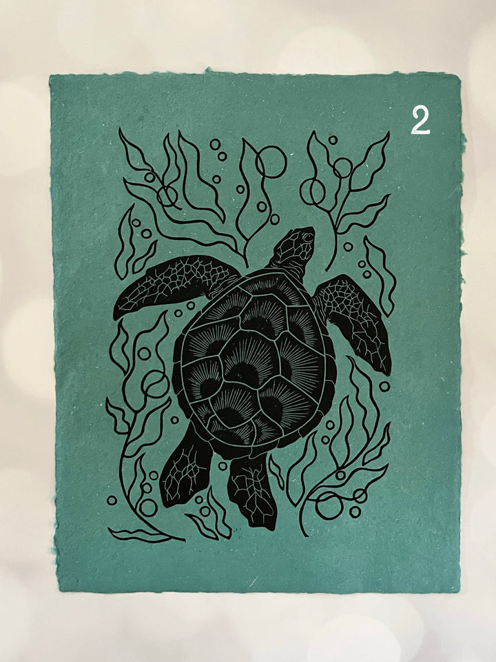 Sea Turtle Lino Print