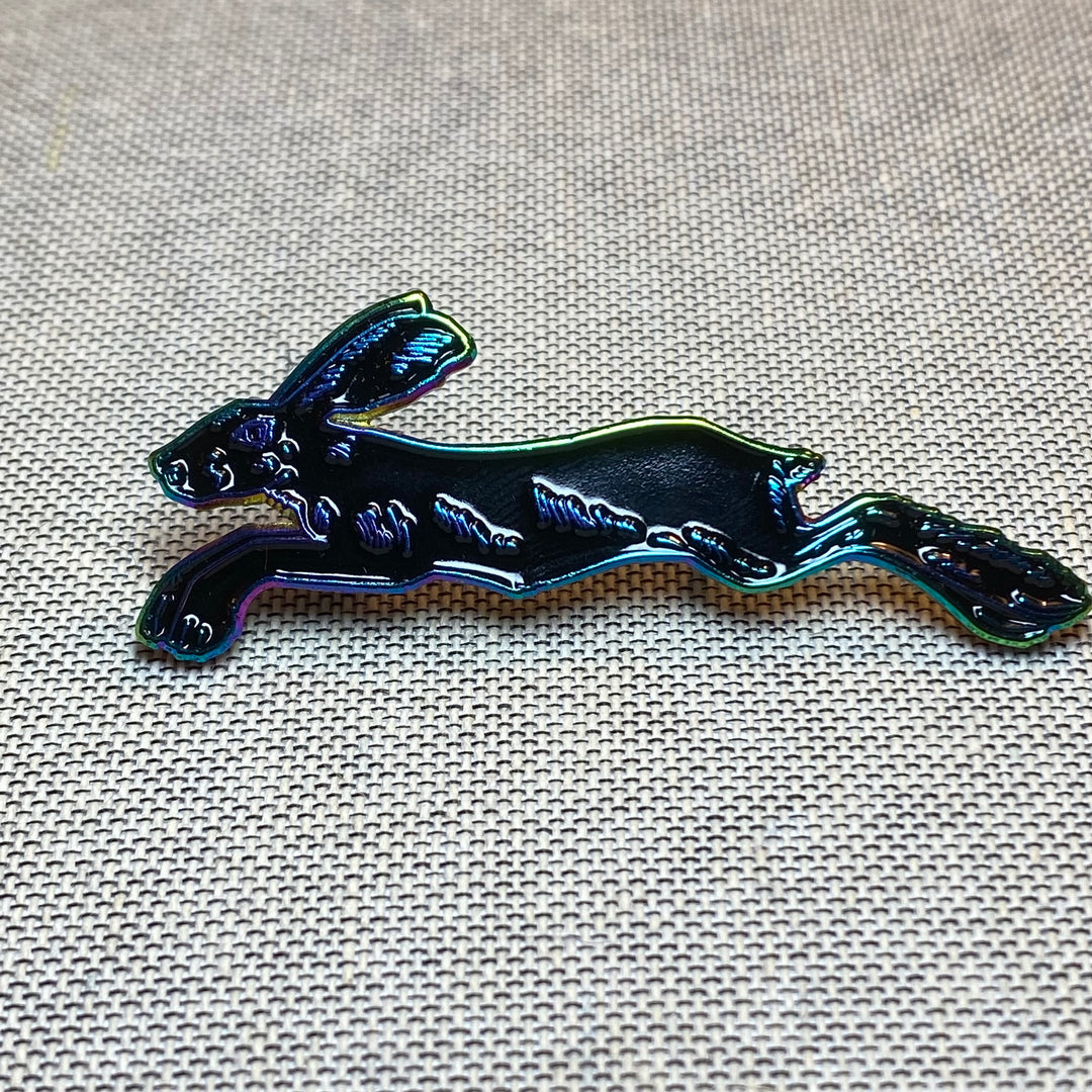 Leaping Hare Enamel Pin