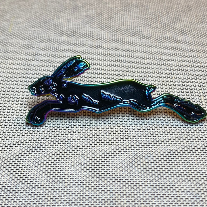 Leaping Hare Enamel Pin