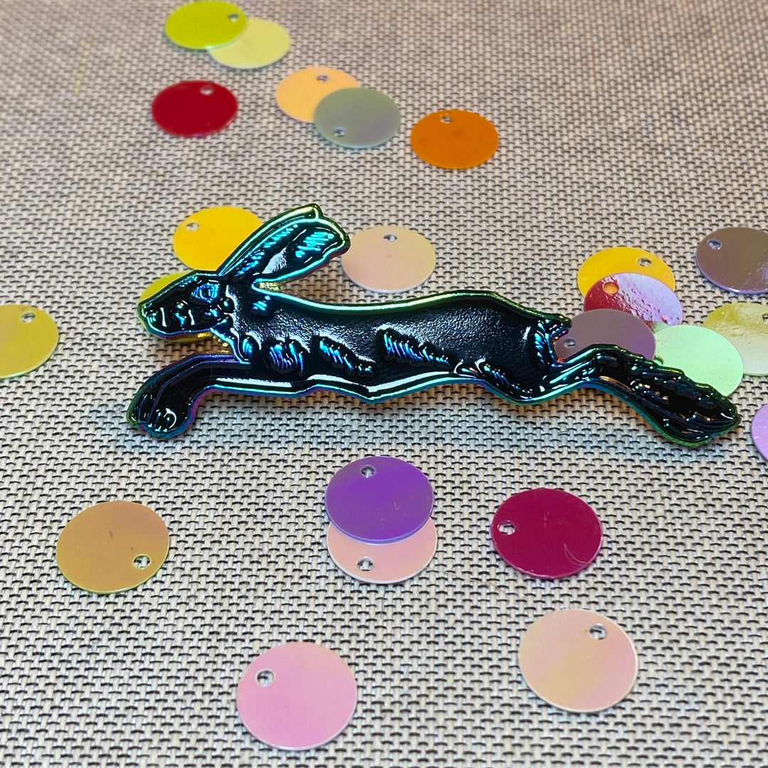 Leaping Hare Enamel Pin