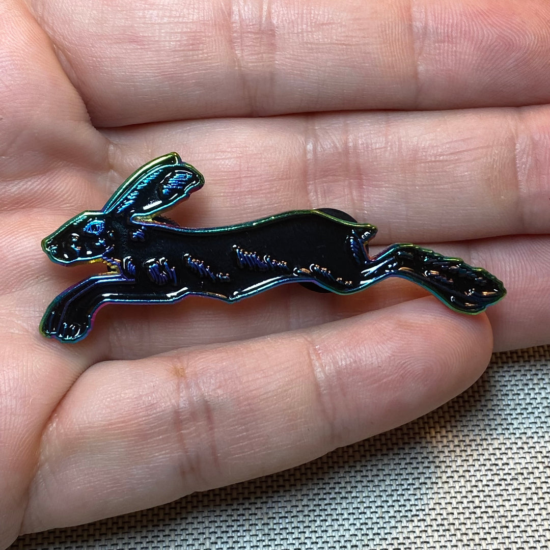 Leaping Hare Enamel Pin