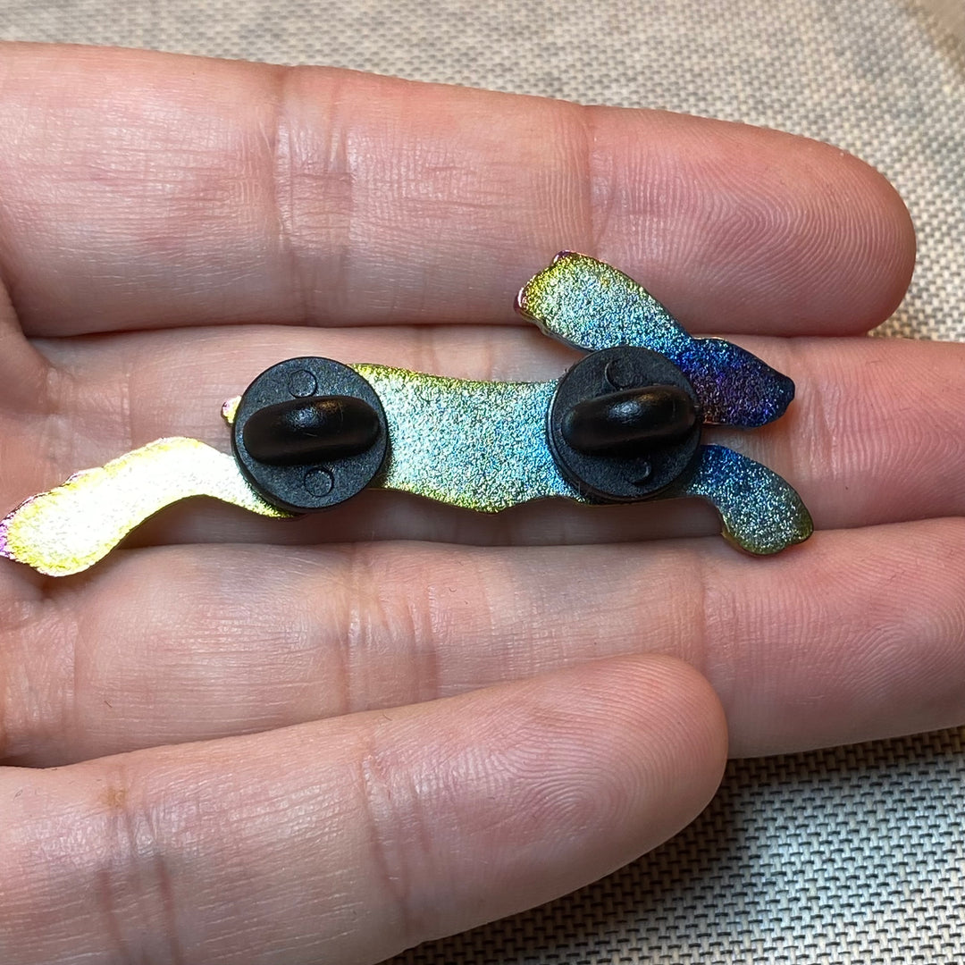 Leaping Hare Enamel Pin