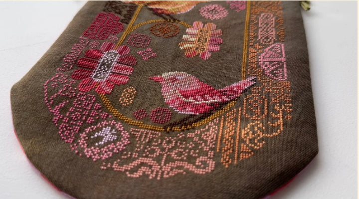 Pink Wren Cross Stitch Pattern