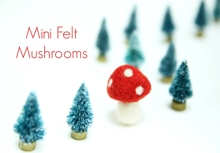 Mini Felt Mushrooms