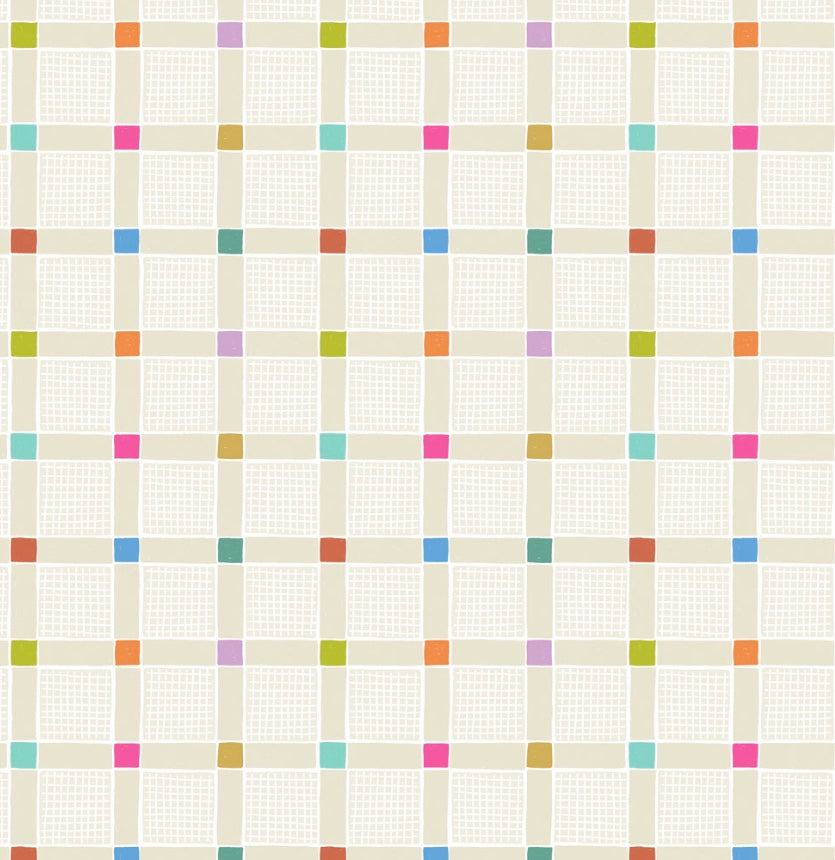 Patchwork Joy by the 1/4 Yard - Lovely Check Cream