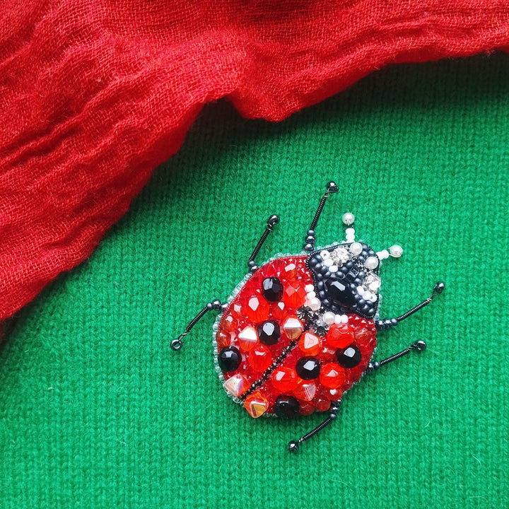 Set of 4 Bead Embroidery Kit: DIY Insect Brooches
