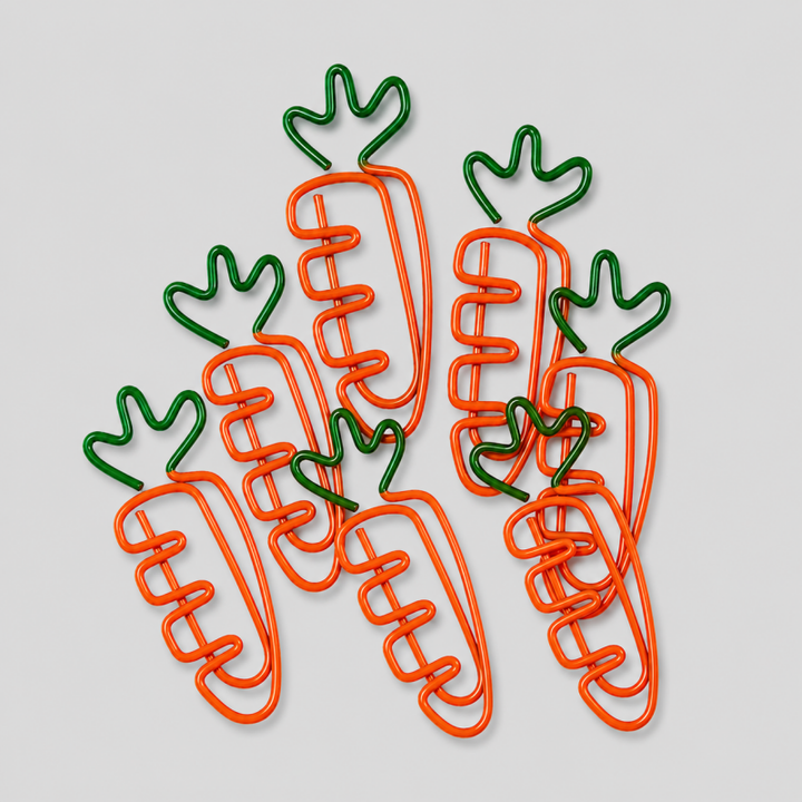 10PCS Creative Vegetable Series Carrot Shape Paper Clips