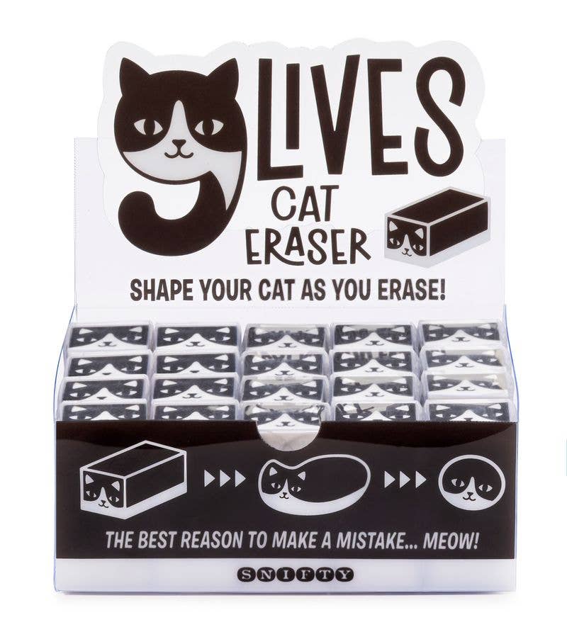9 LIVES CAT ERASER DISPLAY OF 20