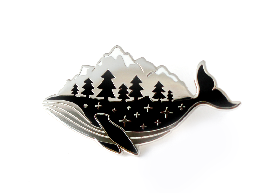 Silver Whale-derness Pin
