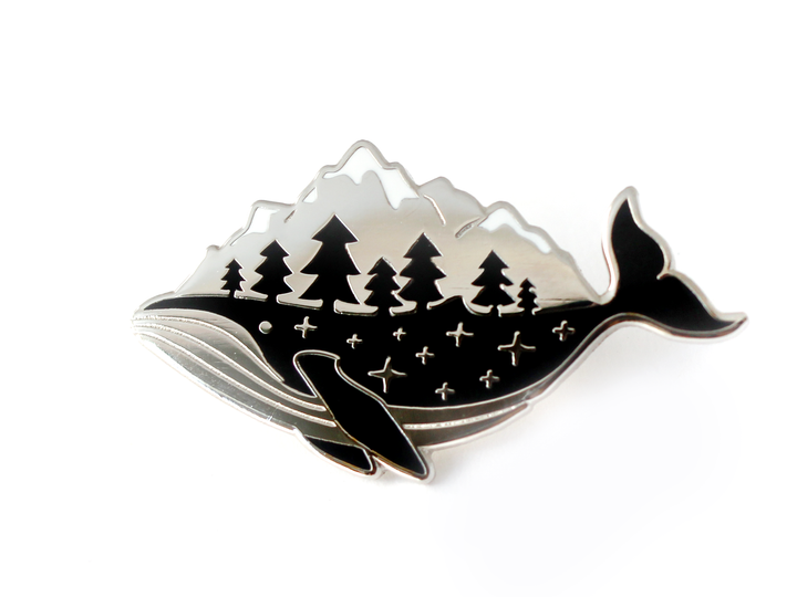 Silver Whale-derness Pin